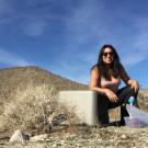 Lead author Maya Almaraz samples soils for NOx emissions in Palm Springs in January 2018. (Courtesy Maya Almaraz/UC Davis)